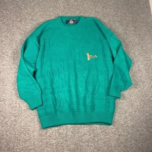 BLARNEY CASTLE DESIGNS Ireland Sweater M Green Celtic Knit Crewneck Vintage